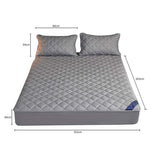 SOGA Grey 153cm Wide Cross-Hatch Mattress Cover Thick Quilted Stretchable Bed Spread Sheet Protector BCOVER4006