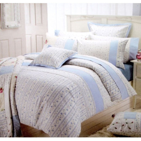 Belmondo Belmondo 225TC Ashby Rose Blue Quilt Cover Set KING V442-CAP-QUILTCS-ASHBYROSE-BLUE-KI