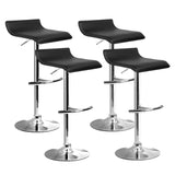 Artiss 4x Bar Stools Adjustable Gas Lift Chairs Black BA-TW-NEWT706-BK-X4