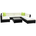 Gardeon 8-Piece Outdoor Sofa Set Wicker Couch Lounge Setting 7 Seater FF-SOFA-BK-8PC-ABE-N