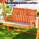 Gardeon Swing Chair Wooden Garden Bench Canopy 2 Seater Outdoor Furniture ODF-GSC-W2S-TK-AB