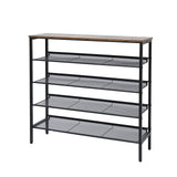 YES4HOMES 5-Tier Large Shoe Rack Shelf Stand Flat & Slant Adjustable Storage Organizer 100 cm V278-SHOE-RACK-L-100