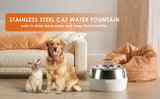 YES4PETS 3L Automatic Electric Pet Water Fountain Dog Cat Stainless Steel Feeder Bowl Dispenser V278-PWS-107-BLACK