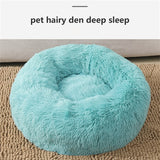 Pet Dog Bed Warm Plush Round Comfortable Nest Comfy Sleeping kennel Green M 70cm V360-PTDB0000-VG-M