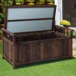 Gardeon Outdoor Storage Bench Box Wooden Garden Toy Tool Shed Patio Furniture Charcoal ODF-OSB-WDL-CC