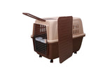 YES4PETS XL Plastic Kennels Pet Carrier Dog Cat Cage Crate With Handle and Removable Wheel Brown V278-HKX-0005-BROWN