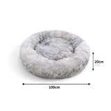 Pawfriends Dog Cat Pet Calming Bed Washable ZIPPER Cover Warm Soft Plush Round Sleeping 100 V360-PTDB0013-GG-L