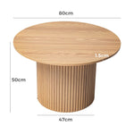 Luxe Ribbed Round Coffee Table Wooden V264-TAB-723C-NTR-NA-1