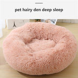 Pet Dog Bedding Warm Plush Round Comfortable Nest Comfy Sleeping kennel Pink Large 90cm V360-PTDB0000-PK-L