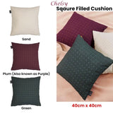 Bedding House Chelsy Sand Square Filled Cushion 40cm x 40cm V442-HIN-CUSHION-CHELSY-SAND-SQ