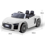 R8 Spyder Audi Licensed Kids Electric Ride On Car Remote Control White CAR-SPD-WH