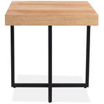 Petunia Lamp Sofa Side Table 50cm Elm Timber Wood Black Metal Leg - Natural V315-VOD-BOST-05