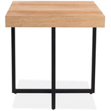 Petunia Lamp Sofa Side Table 50cm Elm Timber Wood Black Metal Leg - Natural V315-VOD-BOST-05