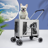 PaWz Pet Stroller Dog Cat Cage Carrier Grey PT1022-GY