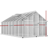 Greenfingers Greenhouse 4.2x2.5x1.95M Aluminium Polycarbonate Green House Garden Shed GH-ALU-C-422X250-AB