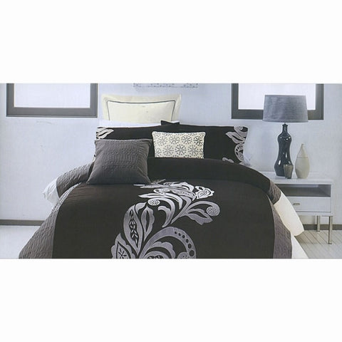 Pierre Black Grey Quilt Cover Set KING V442-ABR-QUILTCS-PIERRE-BLACK-KI