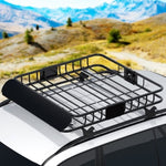 Giantz Universal Car Roof Rack Basket Luggage Vehicle Cargo Carrier 111cm Black CAR-B-RFBASKET-112