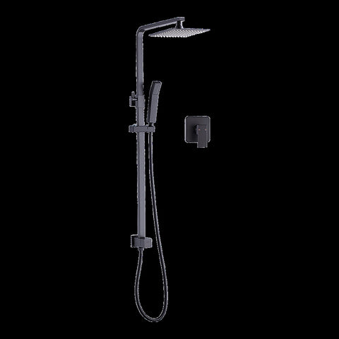 WELS 8" Rain Shower Head Set Square Dual Heads Faucet High Pressure With Mixer V63-827961