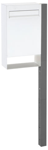 Sandleford Free Standing Letter Box Post Mount w/ Post & Key Lockable - White/Grey V563-MMB03