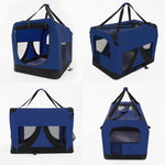 Portable Soft Dog Cage Crate Carrier L BLUE V274-PET-3002L-BU