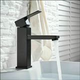 2021 Square Cube style basin mount tap low faucet Matte Black tap mixer spout V549-EB373443584532