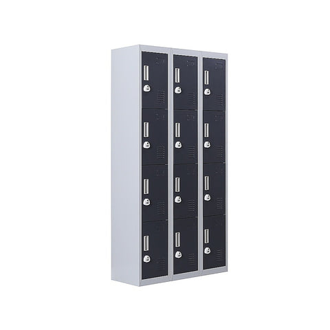 12-Door Locker for Office Gym Shed School Home Storage - 3-Digit Combination Lock V63-839031