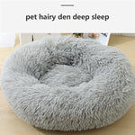 Pet Dog Bed Bedding Warm Plush Round Comfortable Dog Nest Light Grey M 70cm V360-PTDB0000-LG-M