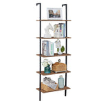 YES4HOMES Industrial Ladder Shelf Wood Wall-Mounted Bookcase Storage Rack Shelves Display V278-M80908Z-STORAGE-RACK