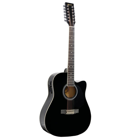 Karrera 12-String Acoustic Guitar with EQ - Black 12S-EQ-BK