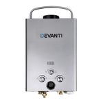 Devanti Portable Gas Water Heater 8L/Min LPG System Grey GWH-LPG-8L-SW-BG-DI