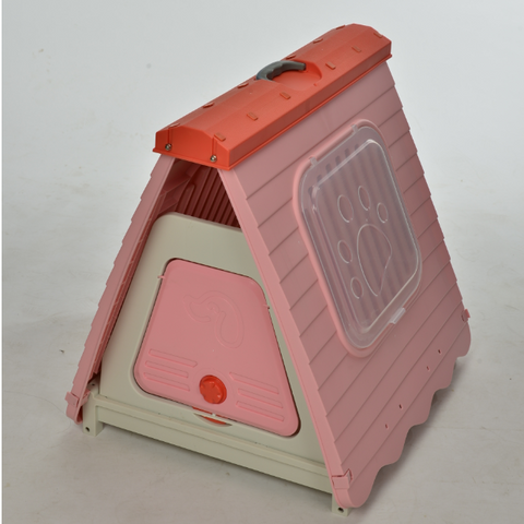 YES4PETS Small Foldable Plastic Pet Dog Puppy Cat House Kennel Pink V278-AT2001-DOG-HOUSE-PINK