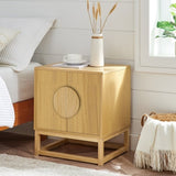 Sarantino Luca Bedside Table Split Door Night Stand - Natural TBL-SV-02-NT