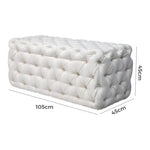 Elsa Tufted Ottoman Beach Boucle White-Rectangular V264-OTM-801F-WHE-NA-1