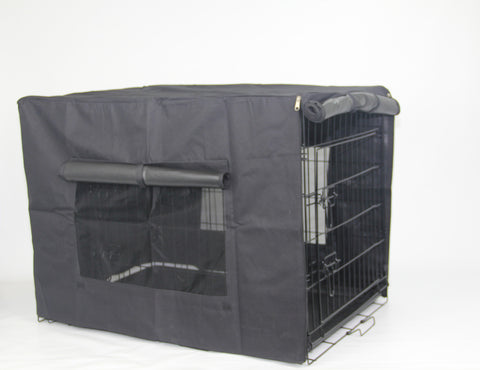 YES4PETS 24' Portable Foldable Dog Cat Rabbit Collapsible Crate Pet Cage with Cover V278-CR24-W-COVER-BK