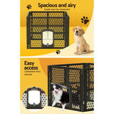 i.Pet Dog Playpen Enclosure 4 Panel Pet Fence Plastic Play Pen PET-DOGPLAYPEN-PL-4-BR