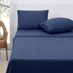 Polar Fleece Sheet Set Double 30cm Wall Midnight Blue V442-ATX-SHEETS-POLARFLEECE-MIDNIGHT-DS