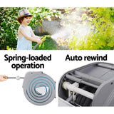 Water Hose Reel 20M Retractable Auto Rewind Garden Brass Spray Gun HR-WA-AUTO-20M-MTL