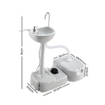 Weisshorn Camping Basin Portable Hand Wash Sink Stand 43L Capacity CAMP-STAND-43L-GREY