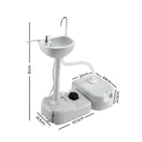 Weisshorn Camping Basin Portable Hand Wash Sink Stand 43L Capacity CAMP-STAND-43L-GREY