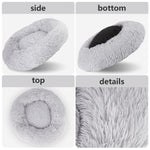 Pet Dog Bed Bedding Warm Plush Round Comfort Dog Nest Light Grey kennel XL 100cm V360-PTDB0000-LG-XL