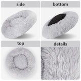 Pet Dog Bed Bedding Warm Plush Round Comfort Dog Nest Light Grey kennel XL 100cm V360-PTDB0000-LG-XL