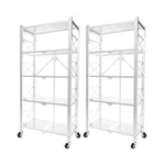 SOGA 2X 5 Tier Steel White Foldable Display Stand Multi-Functional Shelves Portable Storage KITCHENXY030X2