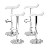 Artiss 4x Bar Stools Adjustable Gas Lift Chairs White BA-TW-NEWT706-WH-X4