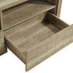 TV Cabinet 3 Storage Drawers with Shelf Natural Wood like MDF Entertainment Unit in Oak Colour V43-TV-CELOAK3S