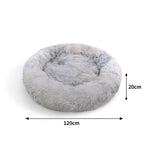 Pawfriends Dog Cat Pet Calming Bed Washable ZIPPER Cover Warm Soft Plush Round Sleeping 120cm V360-PTDB0013-GG-XL