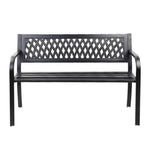 Gardeon Outdoor Garden Bench Seat Steel Outdoor Furniture 2 Seater Park Black GB-STEEL-XG202-BK