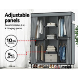 Artiss Large Portable Clothes Closet Wardrobe with Shelf Grey DIY-WR-175-GY