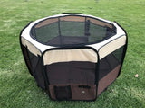 YES4PETS Small Brown Dog Cat Puppy Rabbit Guinea Pig Cat Soft Playpen V278-SP3545_BROWN