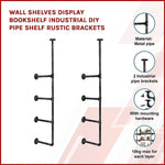 Wall Shelves Display Bookshelf Industrial DIY Pipe Shelf Rustic Brackets V63-837281