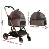 i.Pet Pet Stroller Dog Pram Large Cat Carrier Travel Foldable 4 Wheels Pushchair Double PET-STROLLER-100-BR